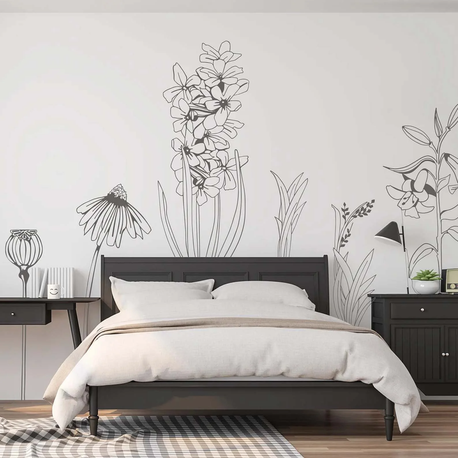 White vinyl wall shop decals